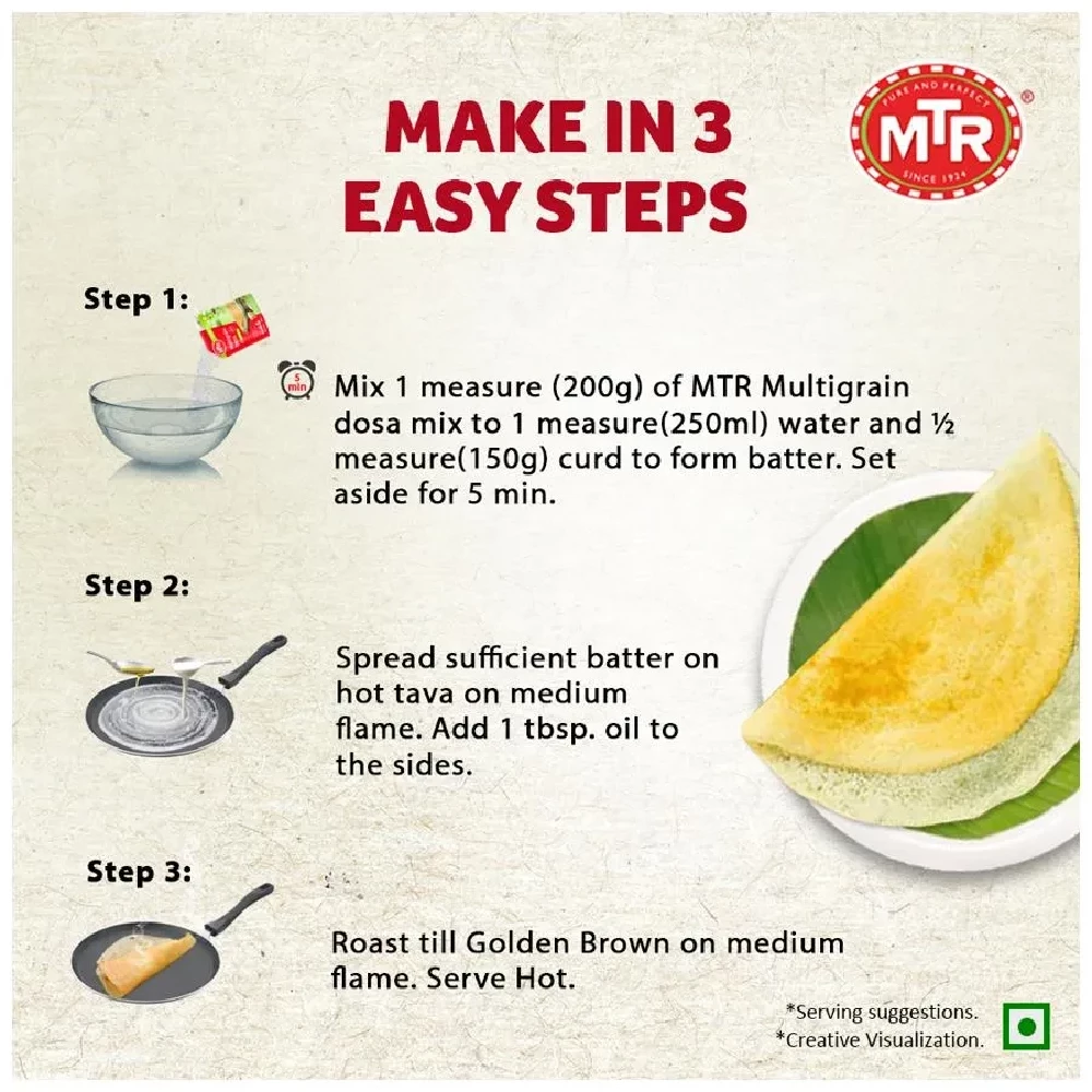 MTR Breakfast Mix - Multigrain Dosa, 500 g Pouch-5.webp
